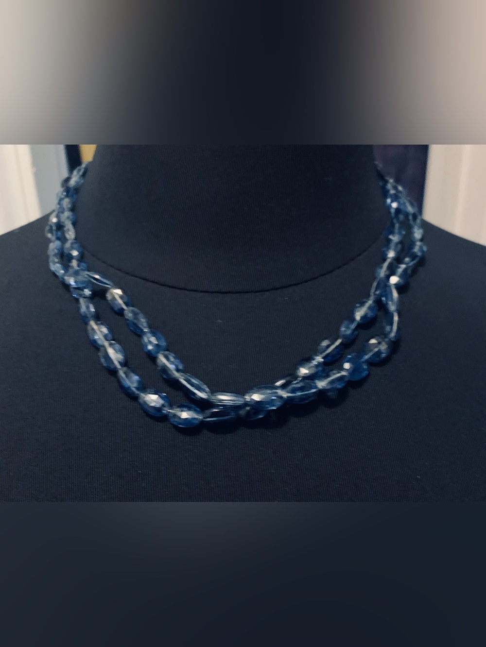 Multi-strand Blue Beaded Gemstone Necklace